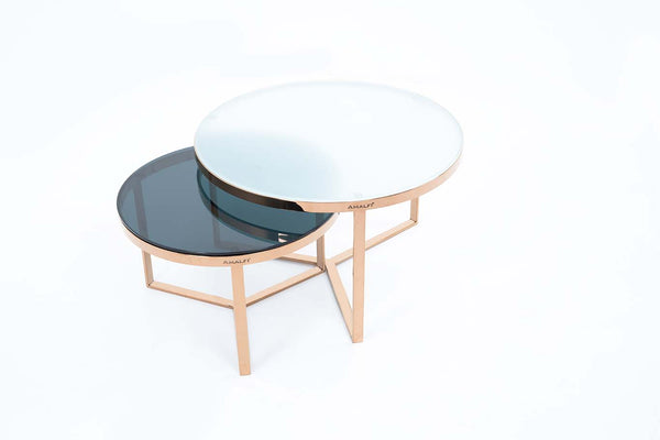Modern Nesting Coffee Table Set of 2 | Round Side Tables – AMALFI MART